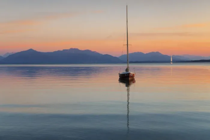 Framed Print : Sailing boat at sunset, Lake Chiemsee and Chiemgau Alps, Upper Bavaria, Germany, Europe Framed Print : Sailing boat at sunset, Lake Chiemsee and Chiemgau Alps, Upper Bavaria, Germany, Europe