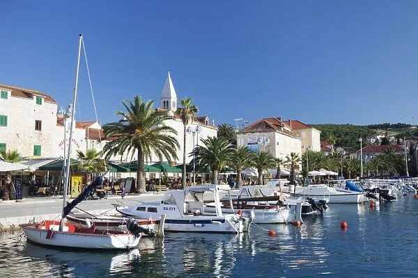 Sailing boats in the harbour, Supertar, Brac Island, Dalmatia, Croatia, Europe