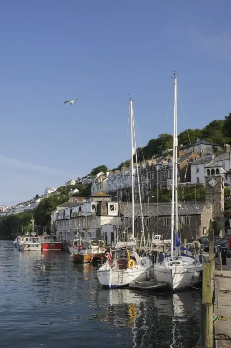 Framed Print : Sailing yachts moored in Looe harbour, Cornwall, England, United Kingdom, Europe Framed Print : Sailing yachts moored in Looe harbour, Cornwall, England, United Kingdom, Europe