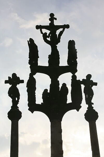 Saint-Thegonnec calvary, depicting the Crucifixion, Saint Thegonne, Finistere, Brittany