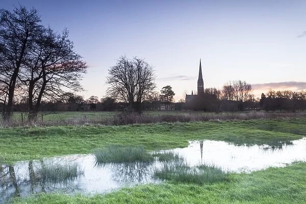 Salisbury Cathedral, built in the 13th century in the Gothic style, the tallest spire