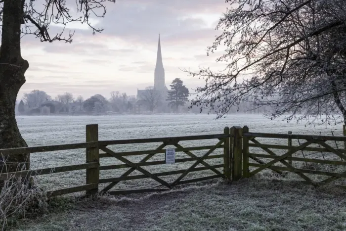 Framed Print : Salisbury Cathedral at dawn in Salisbury, Wiltshire, England, United Kingdom, Europe