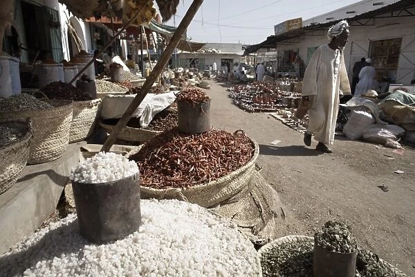 Salt and other food stuffs on sale in the Souq at Kassala