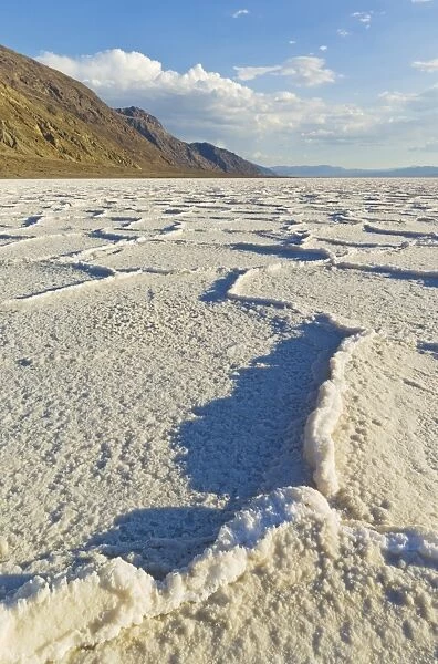 Salt pan polygons at Badwater Basin, 282ft below sea level and the lowest place in North America