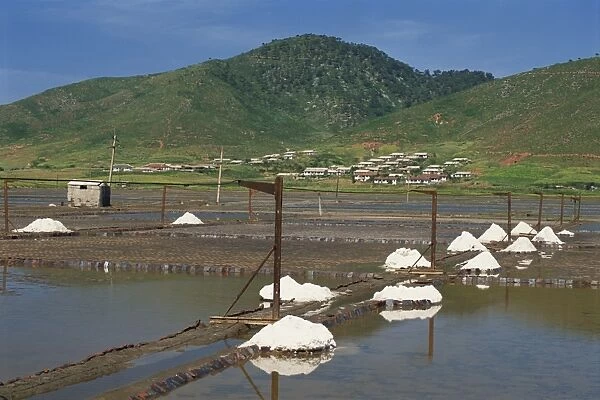 Salt ponds beside West Sea, Nampo, North Korea, Asia