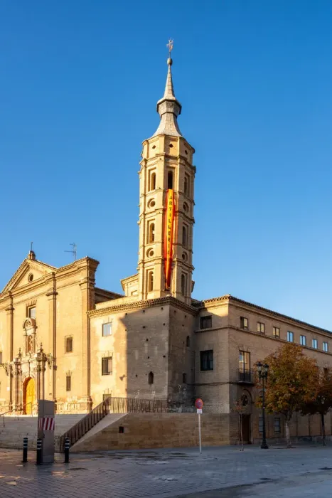 Framed Print : Salvador Cathedral on a sunny day, Zaragoza, Aragon, Spain, Europe Framed Print : Salvador Cathedral on a sunny day, Zaragoza, Aragon, Spain, Europe