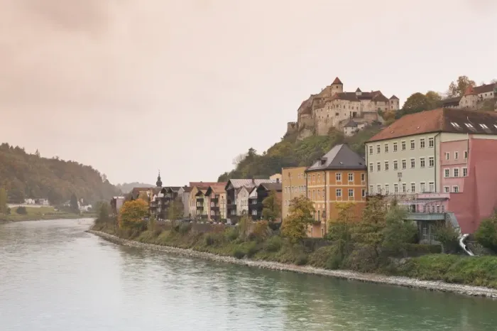 Framed Print : The Salzach River in Burghausen, Bavaria, Germany, Europe Framed Print : The Salzach River in Burghausen, Bavaria, Germany, Europe