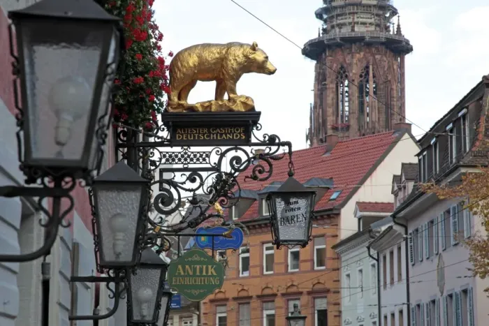 Framed Print : Salzstravue and Minster, Old Town, Freiburg, Baden-Wurttemberg, Germany, Europe