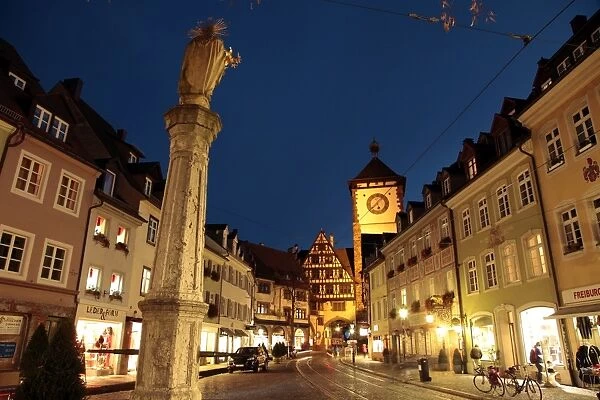 Salzstravue and Schwabentor, Old Town, Freiburg, Baden-Wurttemberg, Germany, Europe