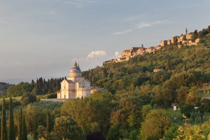 Framed Print : San Biagio church and Montepulciano, Siena Province, Tuscany, Italy, Europe Framed Print : San Biagio church and Montepulciano, Siena Province, Tuscany, Italy, Europe
