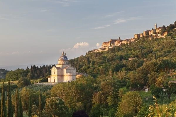 San Biagio church and Montepulciano, Siena Province, Tuscany, Italy, Europe