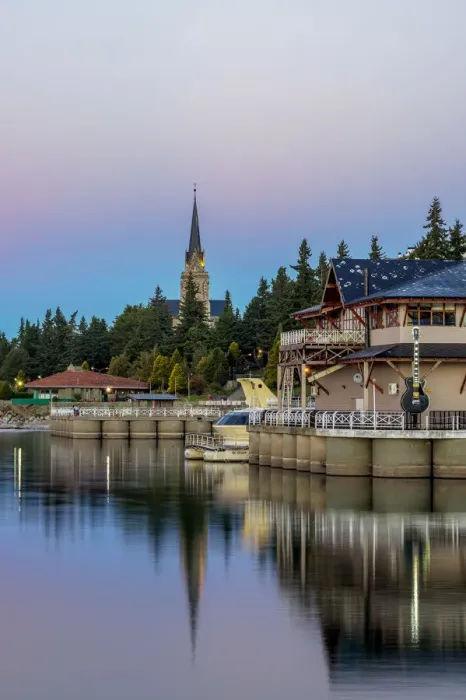 Framed Print : San Carlos Port and Cathedral at dusk, San Carlos de Bariloche, Nahuel Huapi National Park Framed Print : San Carlos Port and Cathedral at dusk, San Carlos de Bariloche, Nahuel Huapi National Park