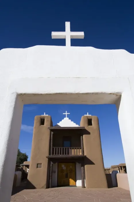 Framed Print : San Geronimo Chapel, Taos Pueblo, UNESCO World Heritage Site, Pueblo dates to 1000 AD