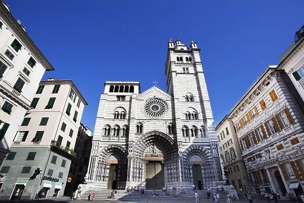 San Lorenzo Cathedral in the Old Town, Genoa, Liguria, Italy, Europe