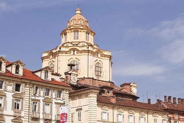 San Lorenzo church in Piazza Castello, designed by Guarino Guarini in the 17th century, Turin, Piedmont, Italy, Europe