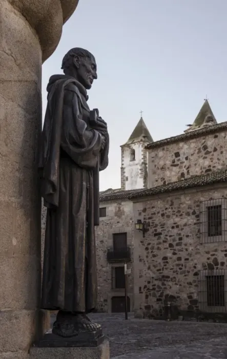 Framed Print : San Pedro de Alcantara statue in Caceres, UNESCO World Heritage Site, Extremadura, Spain, Europe Framed Print : San Pedro de Alcantara statue in Caceres, UNESCO World Heritage Site, Extremadura, Spain, Europe
