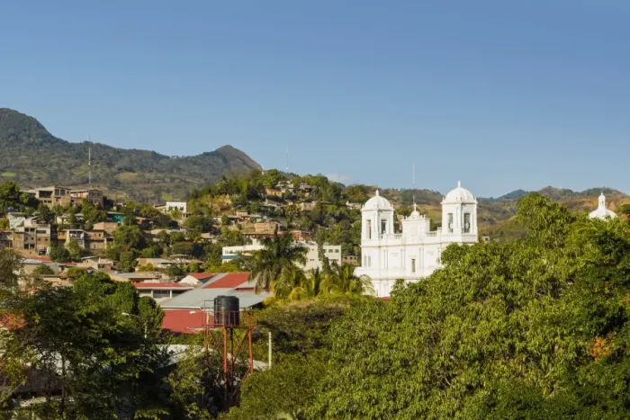 Framed Print : San Pedro Cathedral, built 1874 on Parque Morazan in this important northern commercial city Framed Print : San Pedro Cathedral, built 1874 on Parque Morazan in this important northern commercial city