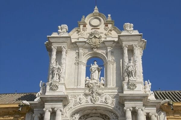 San Telmo Palace, facade detail, Seville, Andalusia, Spain, Europe