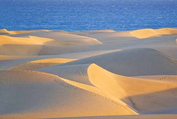 Sand dunes of Maspalomas and seaside, Gran Canaria, Canary Islands, Spain