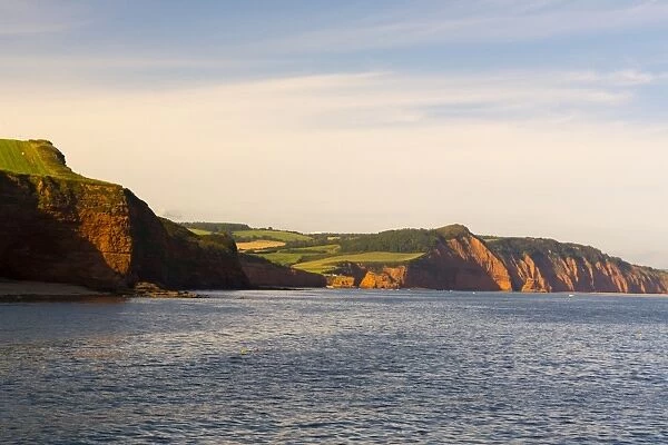 Sandstone cliffs of the Jurassic Coast, UNESCO World Heritage Site, Ladram Bay, Devon