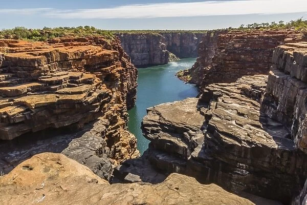 The sandstone cliffs of the King George River, Koolama Bay, Kimberley, Western Australia, Australia, Pacific