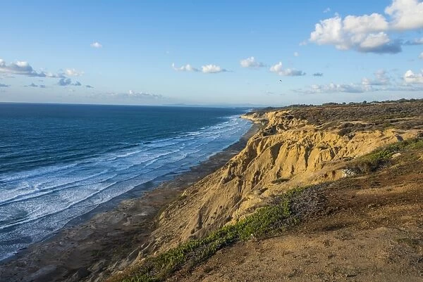 Sandstone cliffs at sunset, Torrey Pines, California, United States of America, North