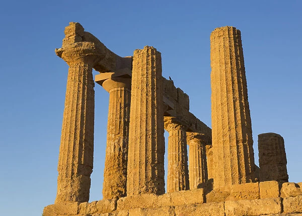 Sandstone columns of the Temple of Hera (Temple of Juno), in the UNESCO World Heritage