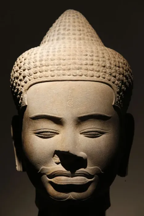 Framed Print : Sandstone head, Baphuon style dating from the 11th century from Siem Reap, Cambodia Framed Print : Sandstone head, Baphuon style dating from the 11th century from Siem Reap, Cambodia