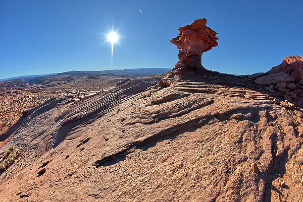 A sandstone hoodoo at Ferry Swale in the Glen Canyon Recreation Area near Page, Arizona, United States of America, North America