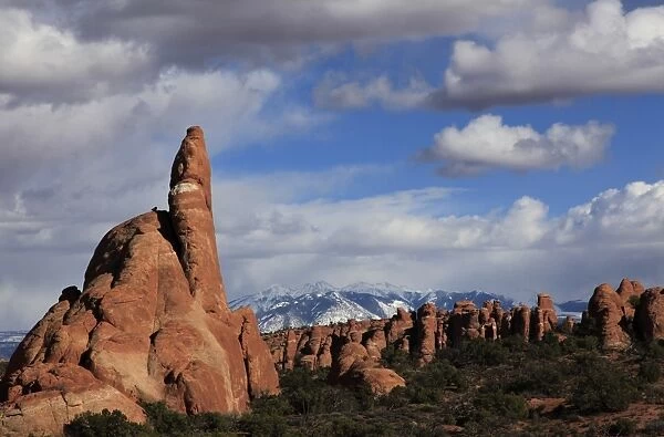 Sandstone rock formations in the Windows region of Arches National Park