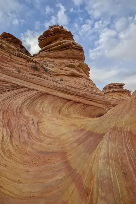 Framed Print : Sandstone wave and cones under clouds, Coyote Buttes Wilderness, Vermilion Cliffs National Monument Framed Print : Sandstone wave and cones under clouds, Coyote Buttes Wilderness, Vermilion Cliffs National Monument