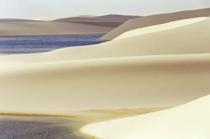 Framed Print : Sandy dunes near Lagoa Bonita (Beautiful lagoon) at Parque Nacional dos Lencois Maranhenses