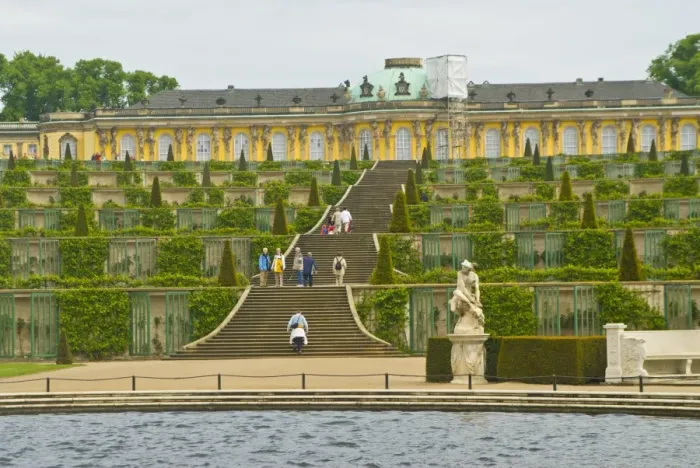 Framed Print : Sanssouci, the former Summer Palace of Frederick the Great, and its gardens Framed Print : Sanssouci, the former Summer Palace of Frederick the Great, and its gardens