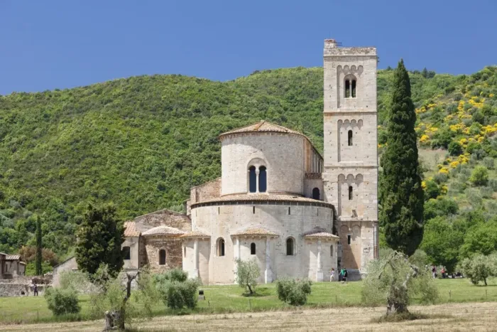 Framed Print : Sant Antimo Abbey, monastery, Castelnuovo dell Abate, near Montalcino, Val d Orcia (Orcia Valley) Framed Print : Sant Antimo Abbey, monastery, Castelnuovo dell Abate, near Montalcino, Val d Orcia (Orcia Valley)