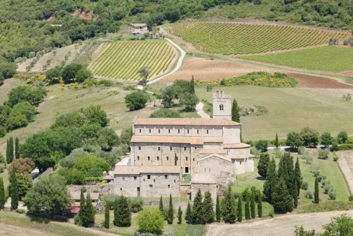 Framed Print : Sant Antimo Abbey, monastery, Castelnuovo dell Abate, near Montalcino, Val d Orcia (Orcia Valley) Framed Print : Sant Antimo Abbey, monastery, Castelnuovo dell Abate, near Montalcino, Val d Orcia (Orcia Valley)