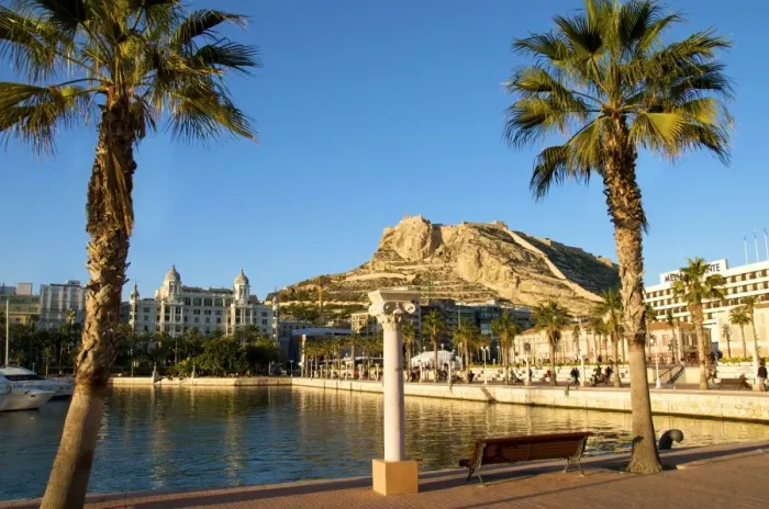 Framed Print : Santa Barbara castle seen from the harbour, Alicante, Valencia province, Spain, Europe Framed Print : Santa Barbara castle seen from the harbour, Alicante, Valencia province, Spain, Europe