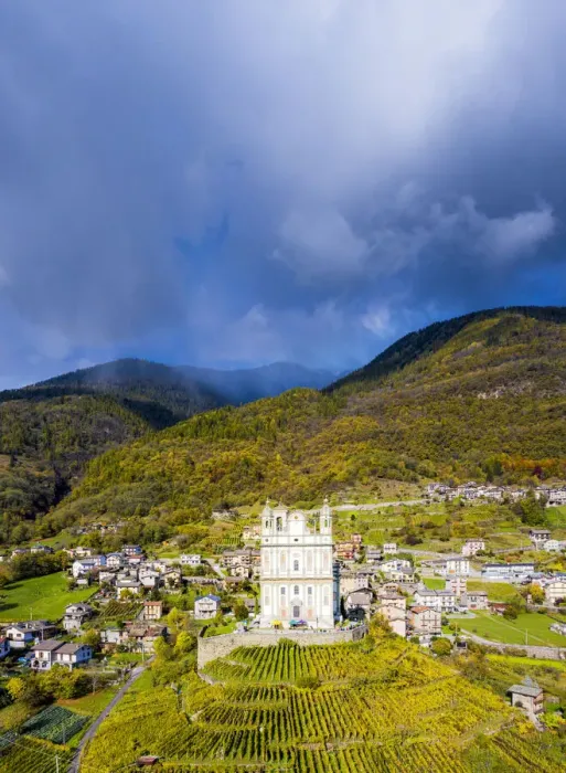 Framed Print : Santa Casa Church in the vineyards, Tresivio, Valtellina, Lombardy, Italy, Europe Framed Print : Santa Casa Church in the vineyards, Tresivio, Valtellina, Lombardy, Italy, Europe