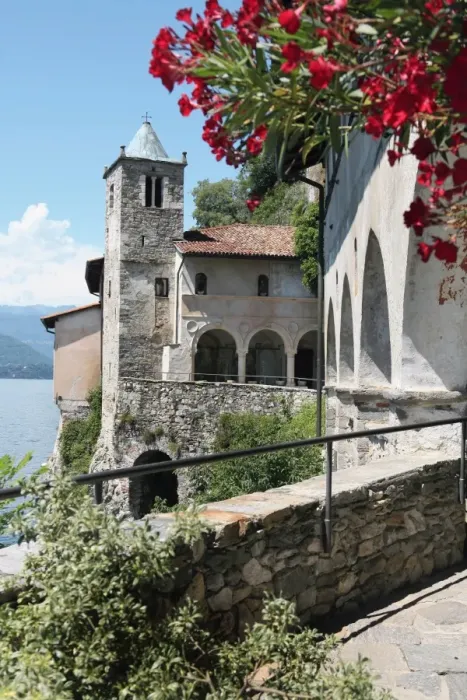 Framed Print : Santa Caterina del Sasso Monastery, Lake Maggiore, Lombardy, Italy, Europe