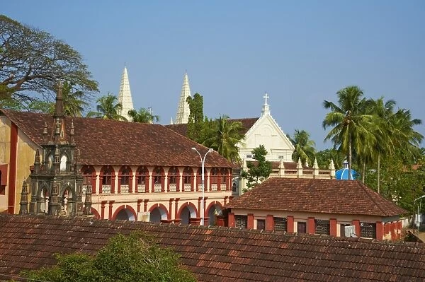 Santa Cruz Basilica and colonial style college, Fort Cochin, Kerala, India, Asia