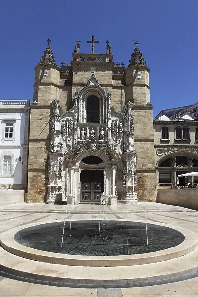 The Santa Cruz church, with Manueline facade, on the Praca 8 de Maio square