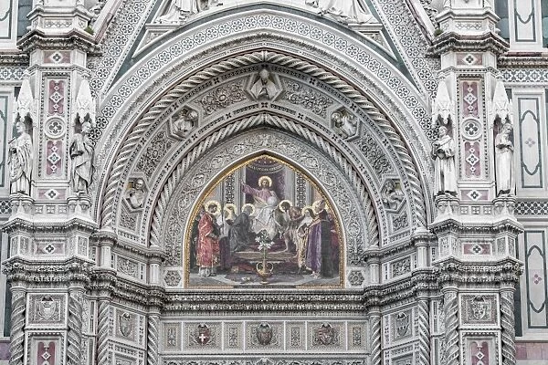 Detail of Santa Maria del Fiore cathedral at sunrise, UNESCO World Heritage Site