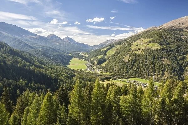 Santa Maria village, Umbrail Pass, Mustair Valley, Canton of Grisons (Graubunden)