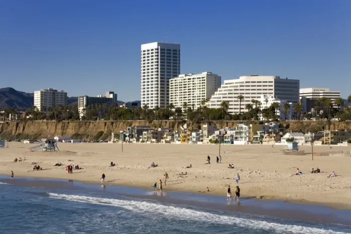 Framed Print : Santa Monica beach, Santa Monica, California, United States of America, North America Framed Print : Santa Monica beach, Santa Monica, California, United States of America, North America