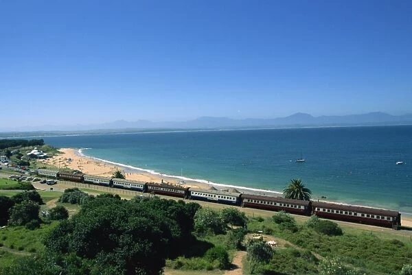 Santos Beach and Santos express old train