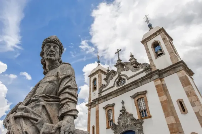 Framed Print : Santuario de Bom Jesus de Matosinhos, Aleijandinho masterpiece, Congonhas do Campo, UNESCO World Heritage Site, Minas Gerais, Brazil, South America