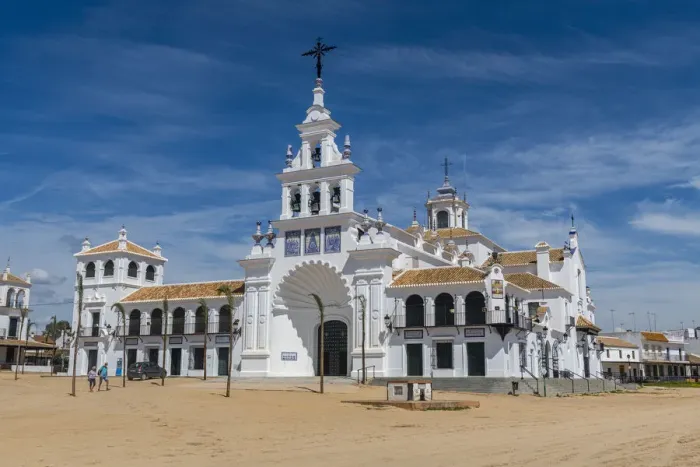 Framed Print : Santuario de Nuestra Senora del Rocio, El Rocio, Donana National Park, UNESCO World Heritage Site, Andalucia, Spain, Europe
