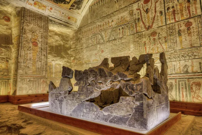 Framed Print : Sarcophagus, Burial Chamber, Tomb of Rameses V and VI, KV9, Valley of the Kings, Ancient Thebes, UNESCO World Heritage Site, Luxor, Egypt, North Africa, Africa Framed Print : Sarcophagus, Burial Chamber, Tomb of Rameses V and VI, KV9, Valley of the Kings, Ancient Thebes, UNESCO World Heritage Site, Luxor, Egypt, North Africa, Africa