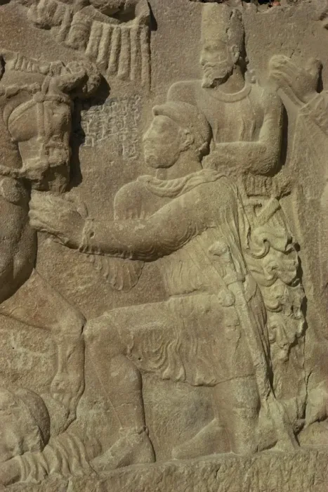 Framed Print : Detail from a Sassanian relief Framed Print : Detail from a Sassanian relief