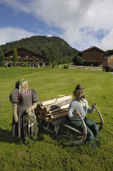 Framed Print : Scarecrows outside a house near Ramsau, Berchtesgaden, Bavaria, Germany, Europe Framed Print : Scarecrows outside a house near Ramsau, Berchtesgaden, Bavaria, Germany, Europe