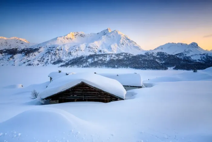 Framed Print : Some scattered huts in a snowy landscape at Spluga by the Maloja Pass with the magical colors of the sunset, Graubunden, Swiss Alps, Switzerland, Europe Framed Print : Some scattered huts in a snowy landscape at Spluga by the Maloja Pass with the magical colors of the sunset, Graubunden, Swiss Alps, Switzerland, Europe